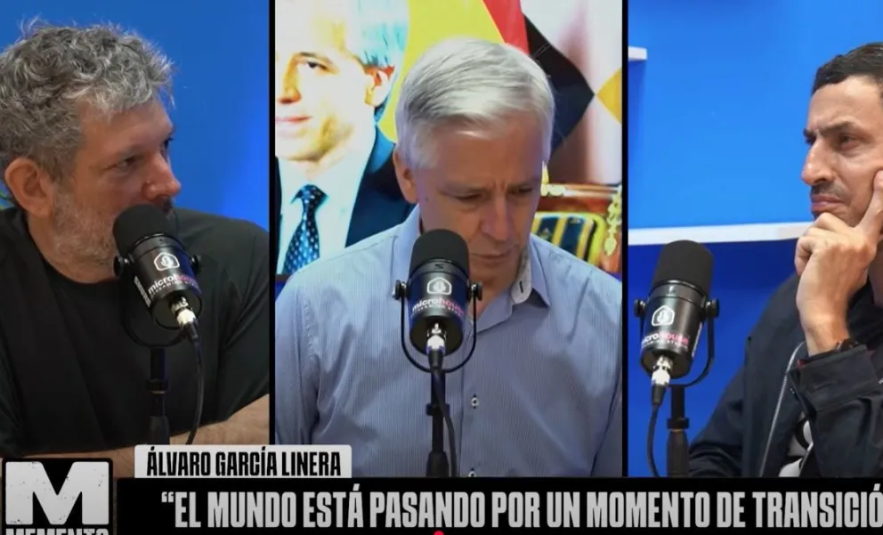 García Linera durante el programa en Argentina. Foto: Captura de video
