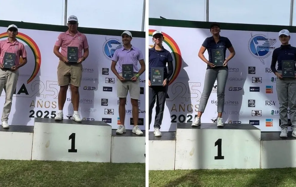 Los podios de Juvenil en la Vuelta Bolivia. Foto: Federación Boliviana de Golf.