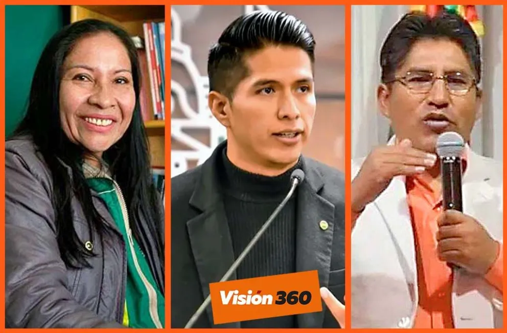 Maziel Terrazas, Andrónico Rodríguez y FélixPatzi. Foto: composición