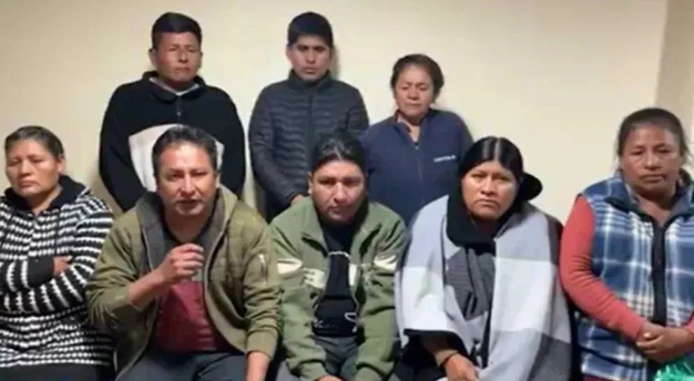 Los dirigentes  "evistas" ofrecieron la conferencia de prensa para amenazar al TSE. Foto: Captura