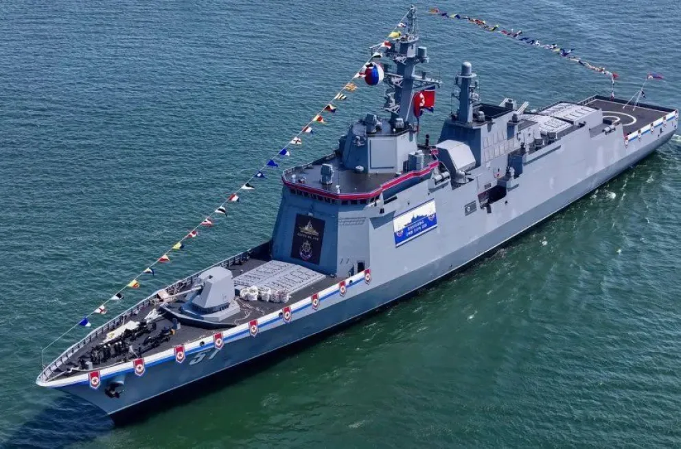 El destructor de misiles guiados clase Choe Hyon antes del accidente. Foto: @UKR_token