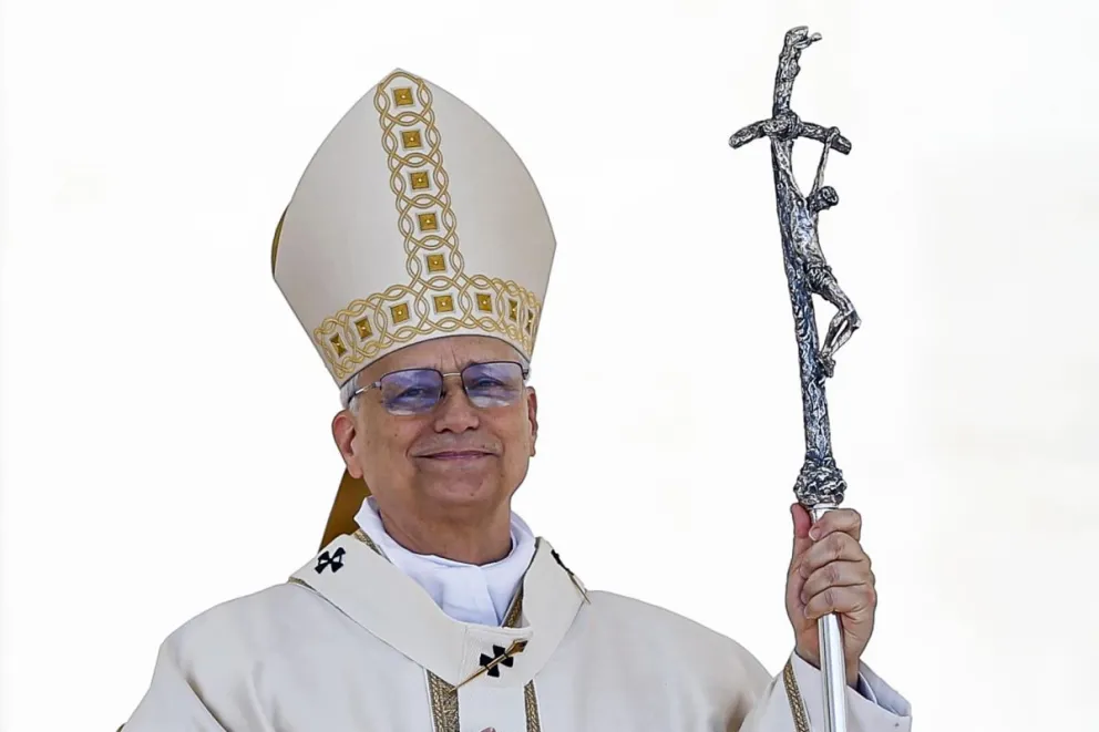 León XIV durante la misa dedicada hoy a las familias, los niños y los ancianos. Foto: EFE