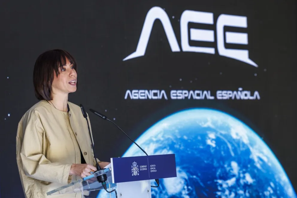  La ministra de Ciencia, Innovación y Universidades, Diana Morant, en la presentación del logo de la Agencia Espacial Española (AEE). Foto: EFE (archivo)