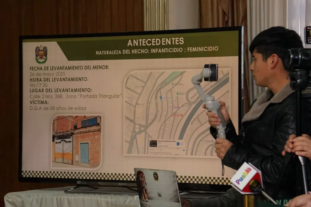 La presentación del caso, este lunes en el Ministerio de Gobierno. Foto: APG