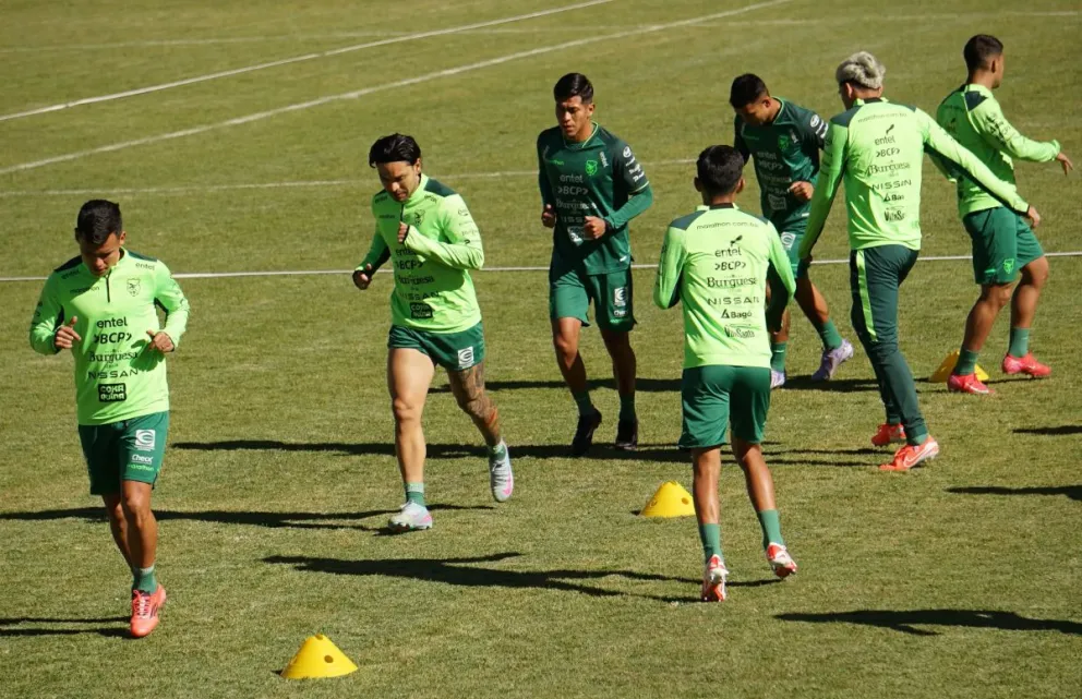 La Verde cumplió este lunes su penúltimo entrenamiento en La Paz. Foto: APG