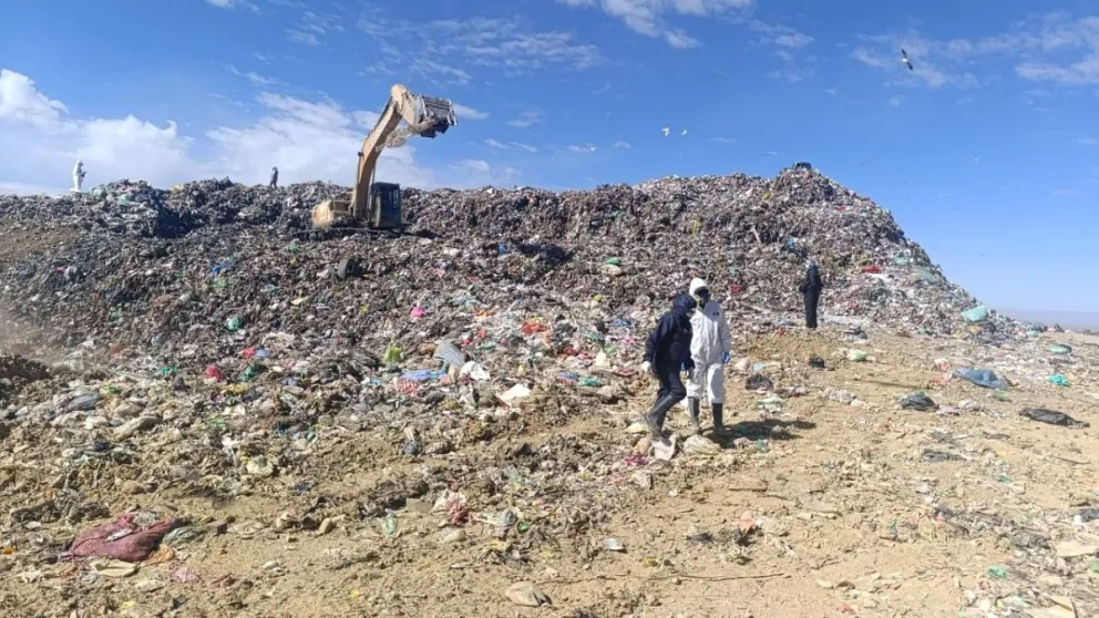 Botadero de Villa Ingenio, donde buscan el cuerpo de la mujer asesinada. Foto: Fiscalía Departamental de La Paz