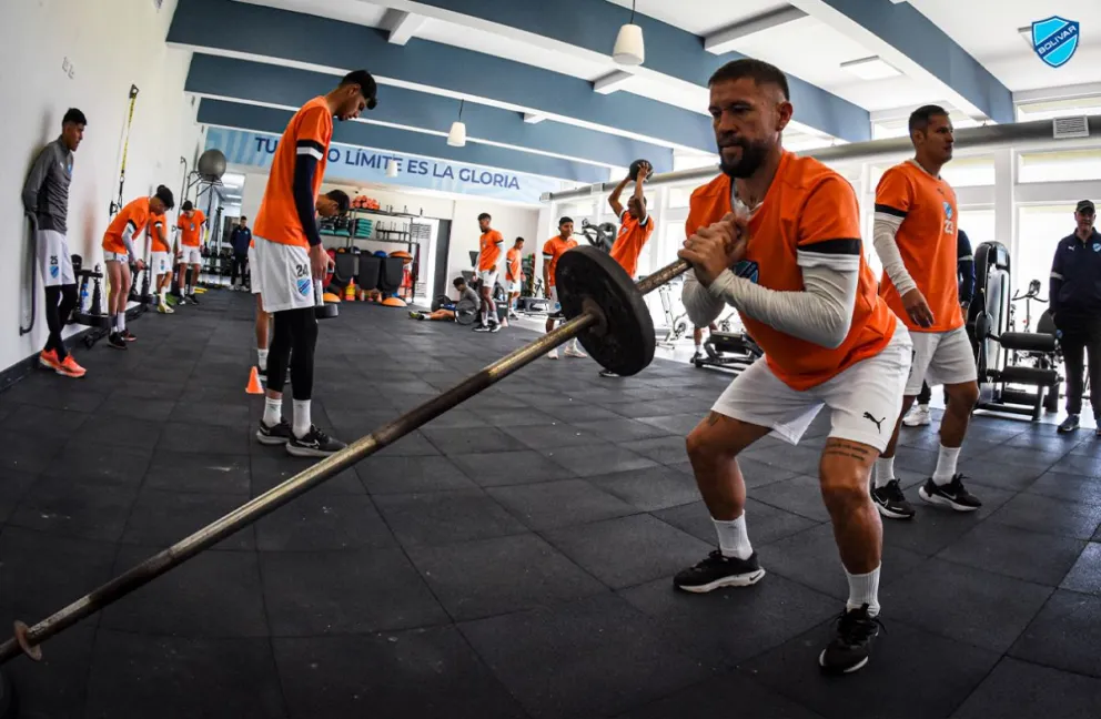 El defensor argentino Miguel Torrén en una sesión de gimnasio. Foto: CB