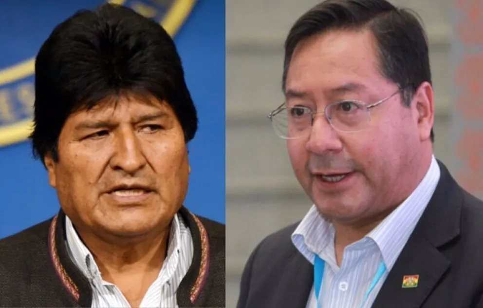 El expresidente Evo Morales y el actual mandatario Luis Arce. Foto: ABI