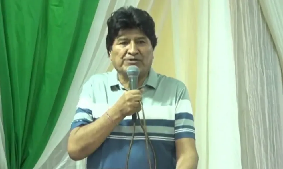 Evo Morales en Villa Tunari. Captura de pantalla de la transmisión en RKC.