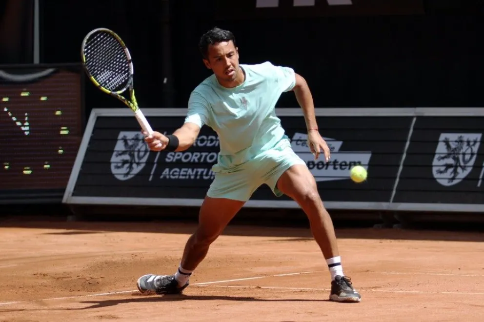 Dellien durante su partido ante Merva. Foto: Challenger de Prostejov.