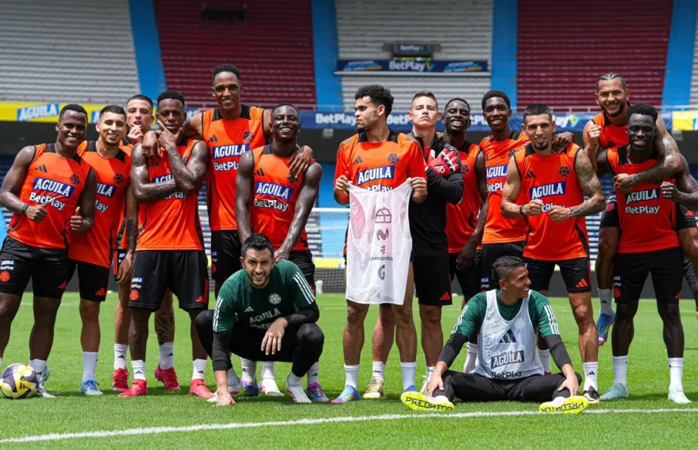 Jugadores de la selección colombiana en uno de sus últimos entrenamientos. Foto: Federación Colombiana de Fútbol