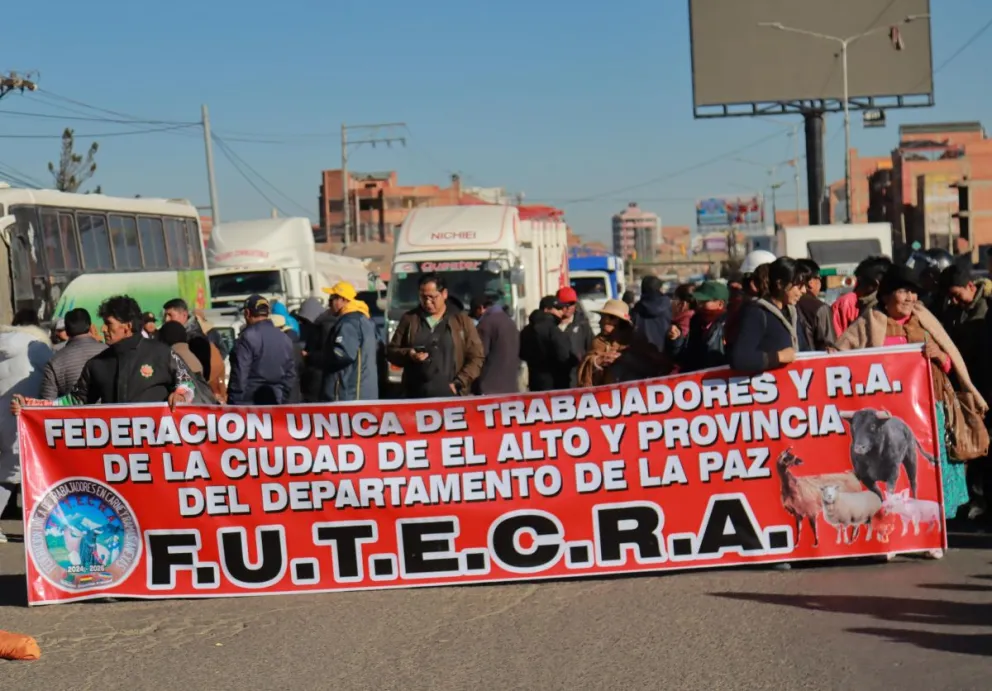 La protesta de carniceros este viernes. Fotos: Captura de