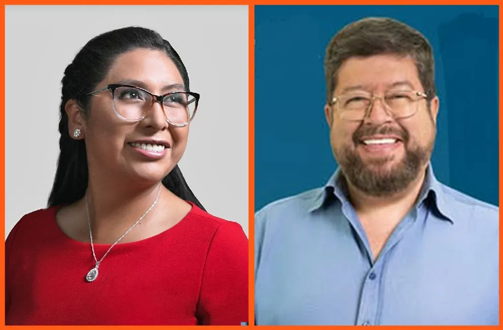 Eva Copa, de Morena, y Samuel Doria Medina de la alianza Unidad. Foto: Visión 360