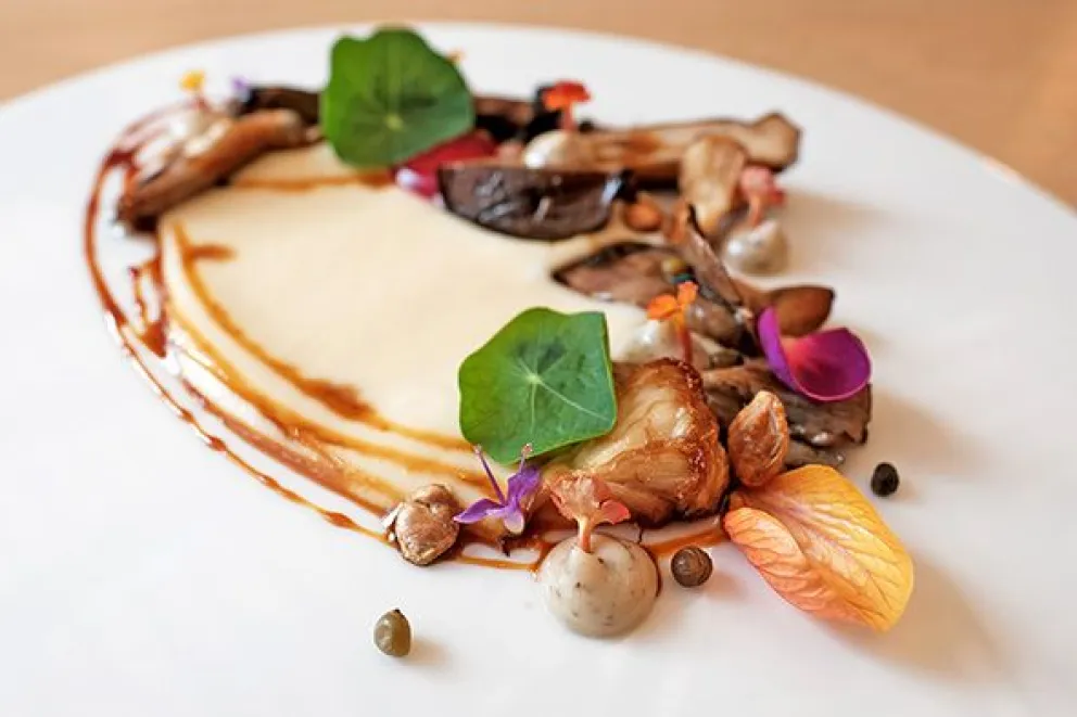 “Hongo y lacayote”, otro de los platillos. Fotos: Christian Eugenio