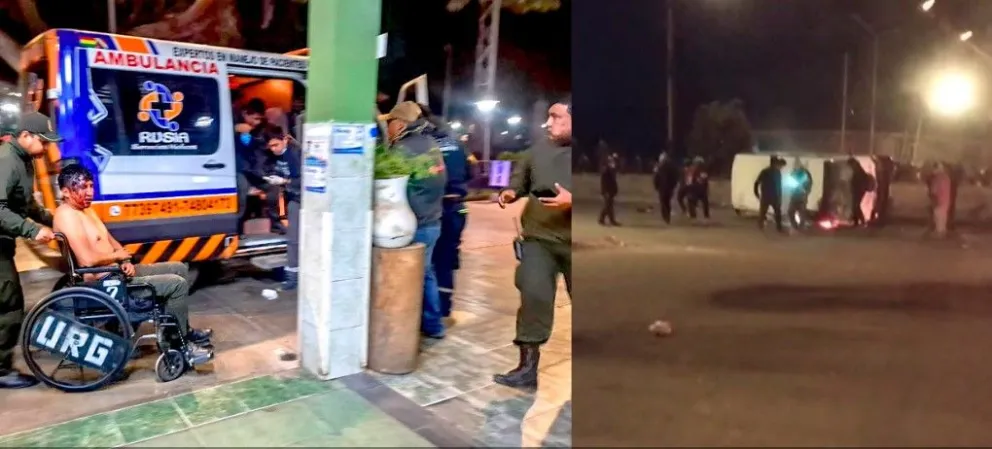 Los bloqueadores atacaron a la ambulancia en el puente Khora, en el municipio de Vinto, Cochabamba. Foto: Ministerio de Salud