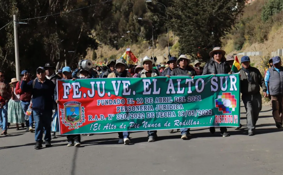 Marcha de la Fejuve de El Alto, la pasada semana Foto: APG