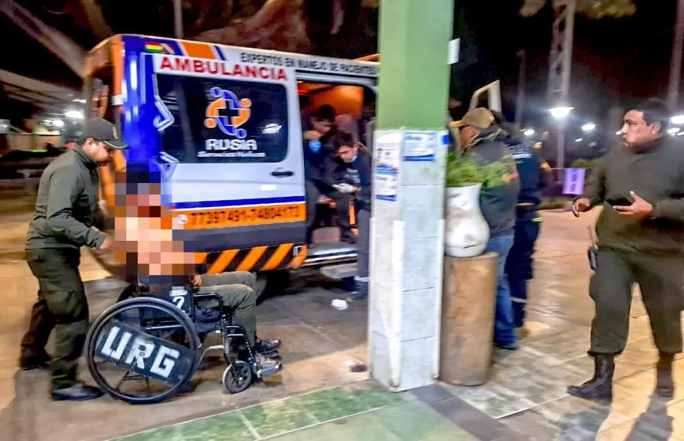 Uno de los pacientes agredidos en el puente Khora. Foto: Ministerio de Salud.