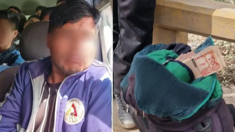 El dinero se encontró al interior de una mochila. Foto: Red Uno. 