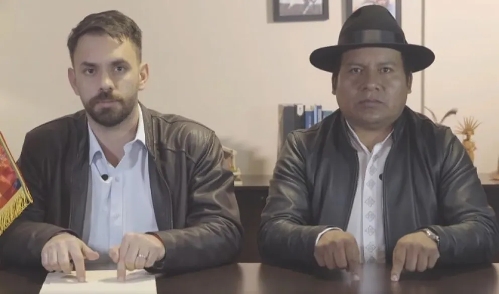 Del Castillo y Berna en el video que difundieron. 