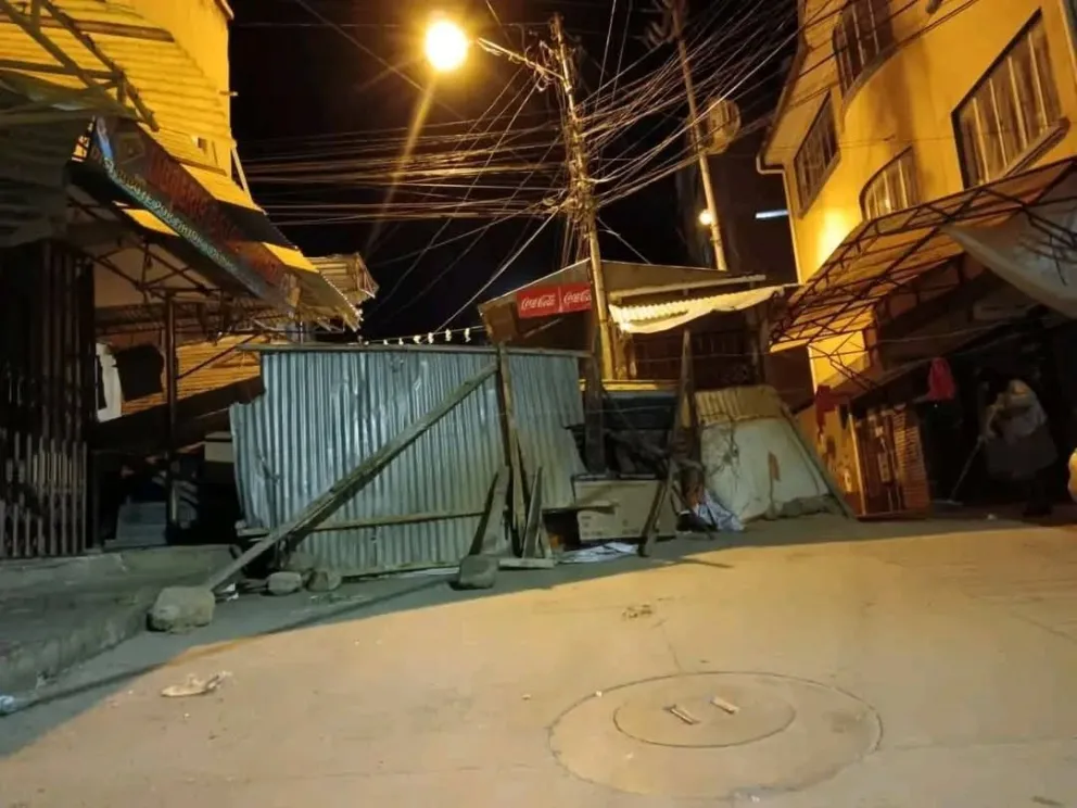 Una de las barricadas en Llallagua. Foto: Asuntos Centrales