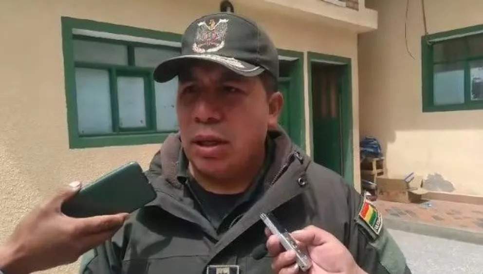 El coronel Limberth Choque, vocero de la Policía de Potosí. Foto: captura