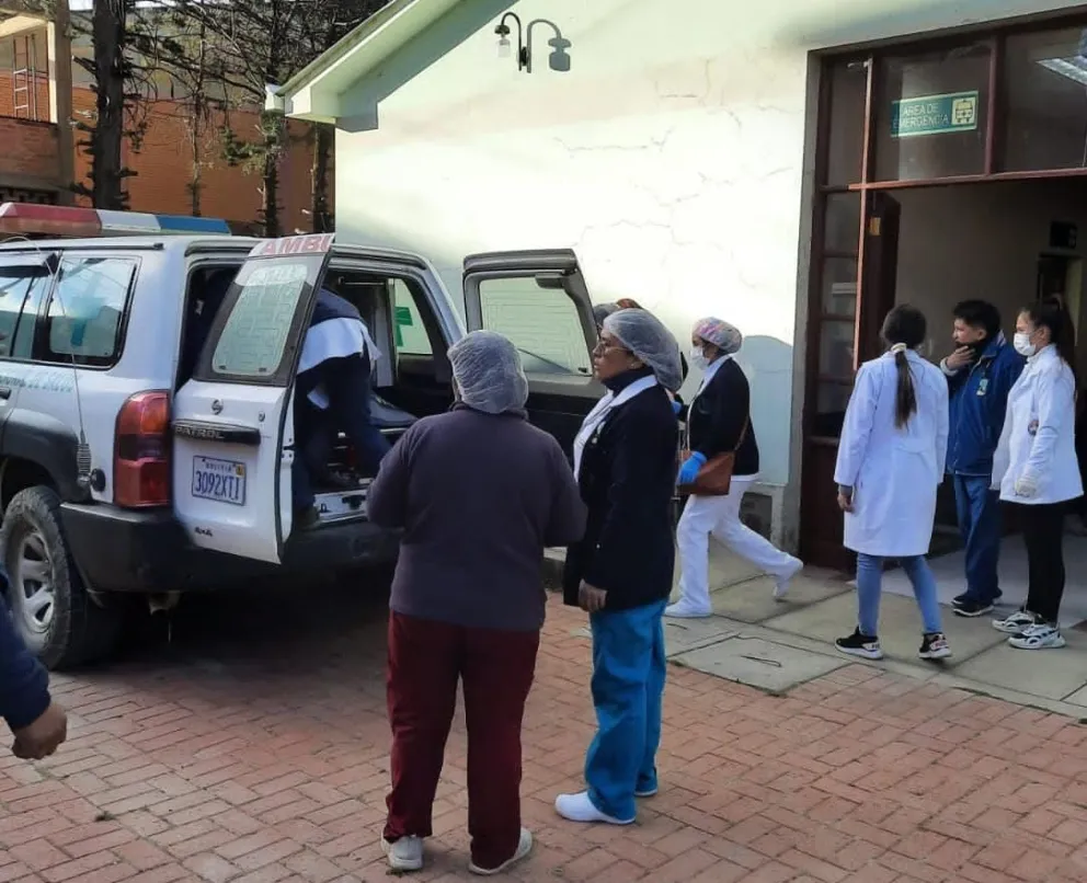 Llegada del herido al hospital.      Foto: Red Pio XII