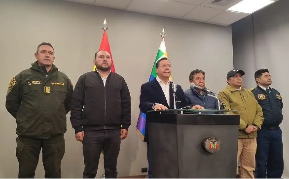 El presidente Luis Arce Catacora en conferencia de prensa