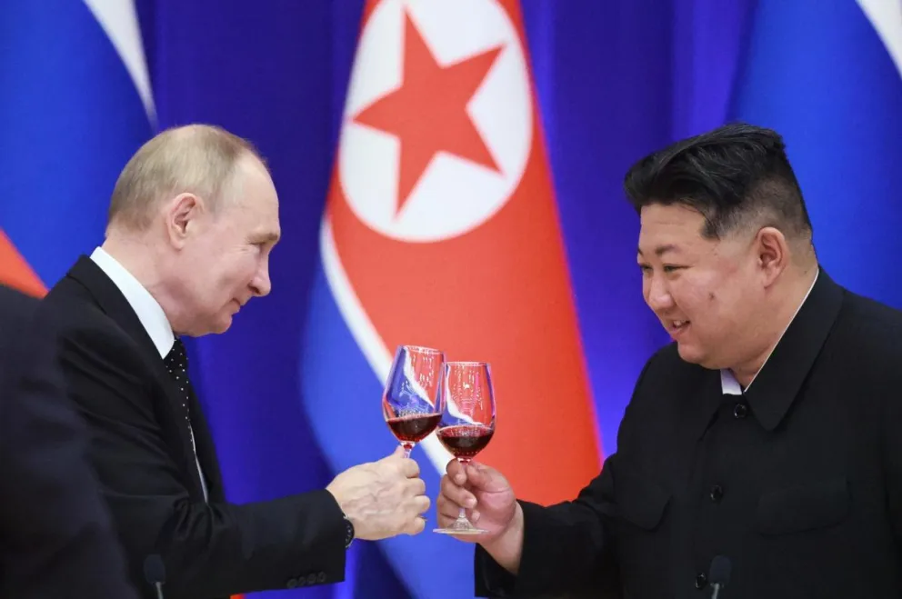 Vladimir Putin y Kim Jong-un en un encuentro en junio de 2024. Foto: EFE