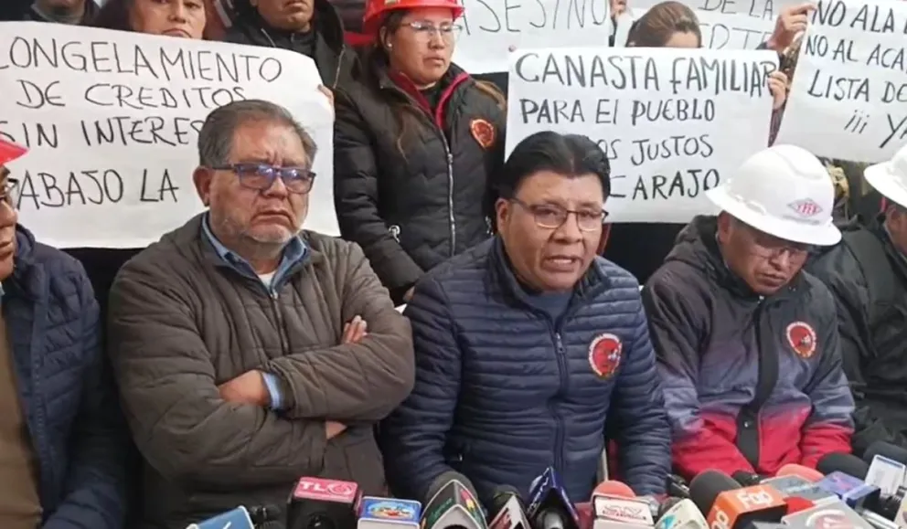 El secretario ejecutivo de la COR de El Alto, Marcelo Mayta, este viernes. Foto: Captura de video