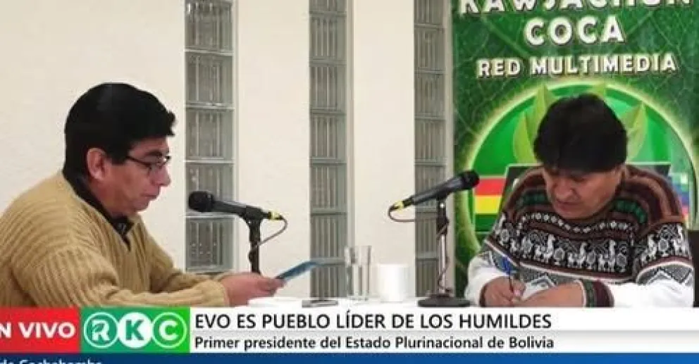 El expresidente Evo Morales en entrevista en el programa dominical. Foto: Captura