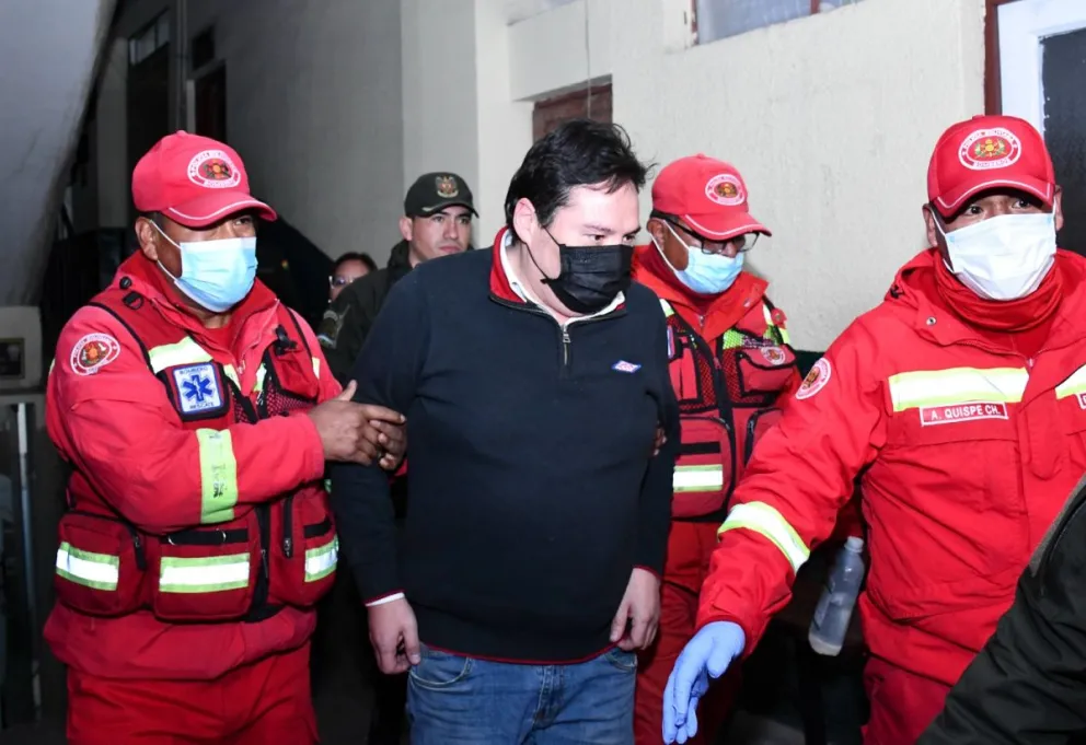 El juez Marcelo Lea Plaza, aprehendido en la Felcc de La Paz. Foto: APG