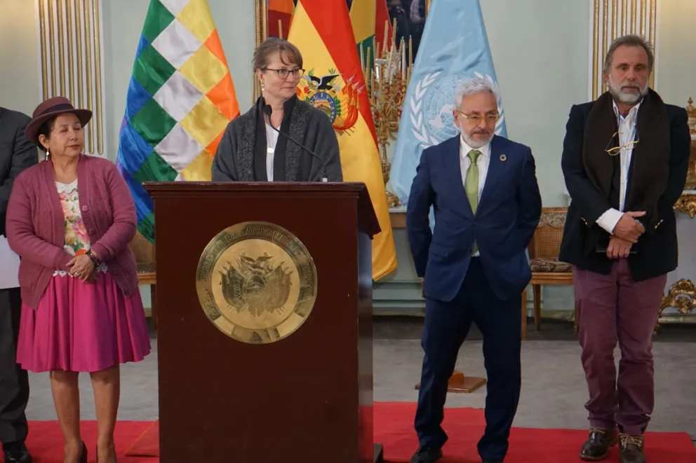 Una representación de la ONU estuvo este martes en la Cancillería. Foto: APG 