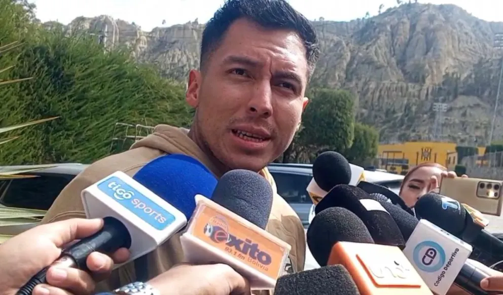 Alejandro Torres en el encuentro con los medios al final de la práctica de este martes. Foto: Captura video.