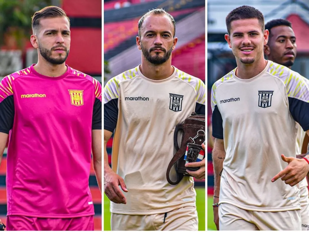 Rodrio Banegas (izq.), Juan Godoy y Sebastián Guerrero, jugadores de The Strongest.
