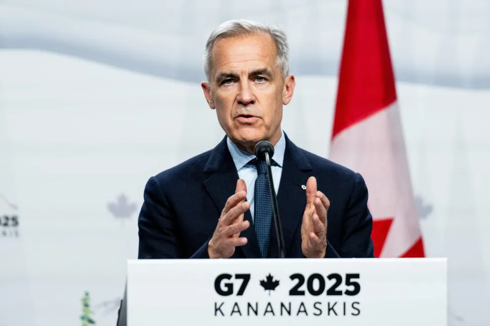 El primer ministro de Canadá, Mark Carney, en el final de la 51 cumbre del Grupo de los Siete. Foto: EFE