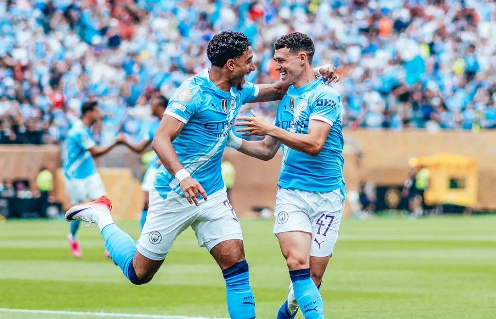 Los jugadores del City celebran el segundo gol del encuentro. Foto: MC