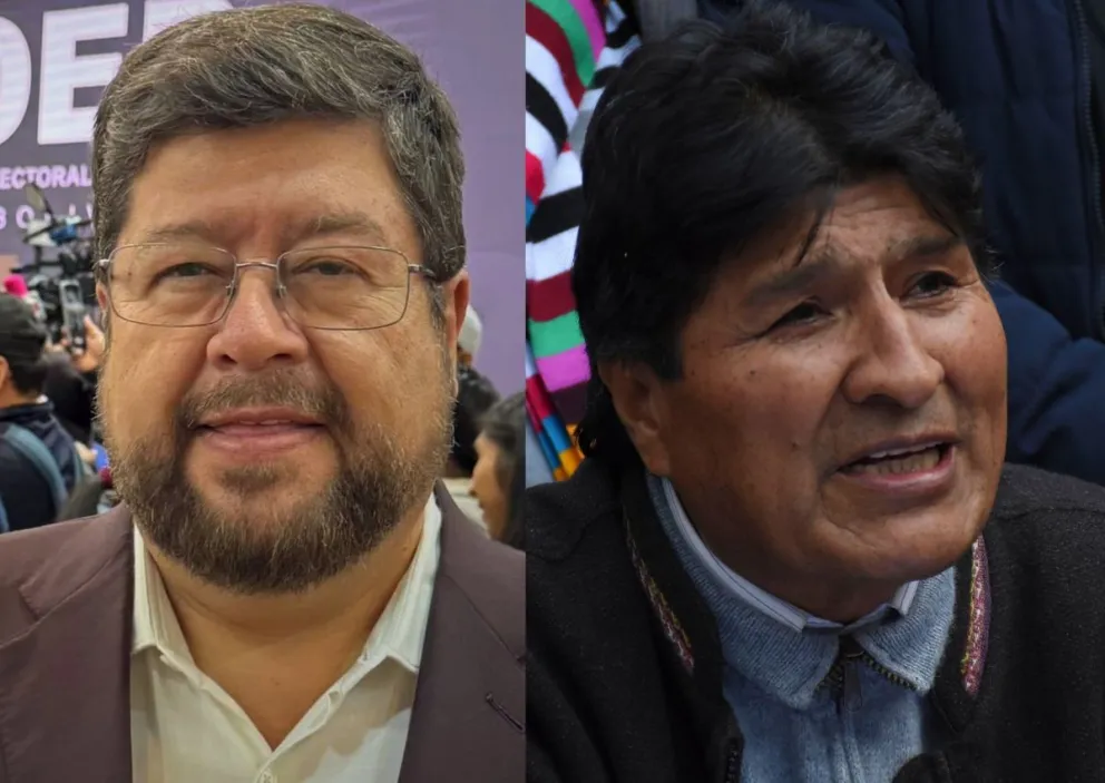 El candidato Doria Medina y el exmandatario Morales. Fotos: RRSS del líder de Unidad y APG 