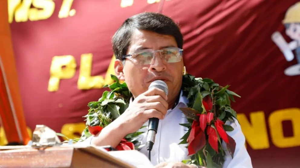 El gobernador Damián Condori, en Villa Serrano. Foto: Gobernación de Chuquisaca