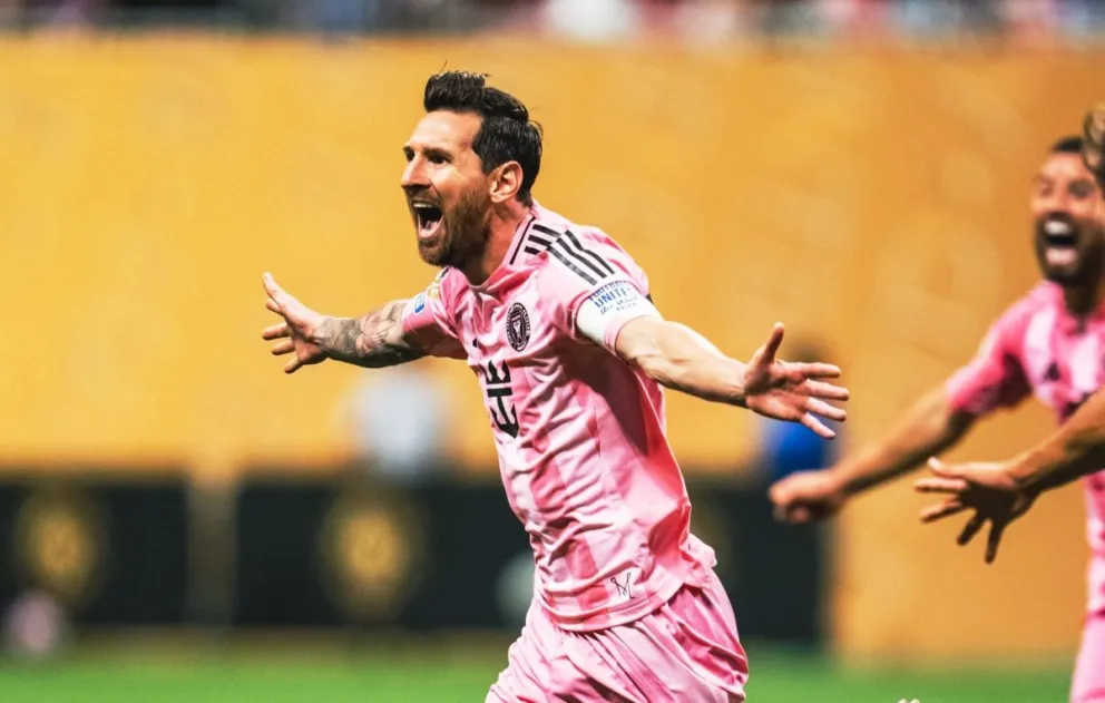 Lionel Messi celebra el gol que anotó en esta jornada para el Inter de Miami. Foto: IM