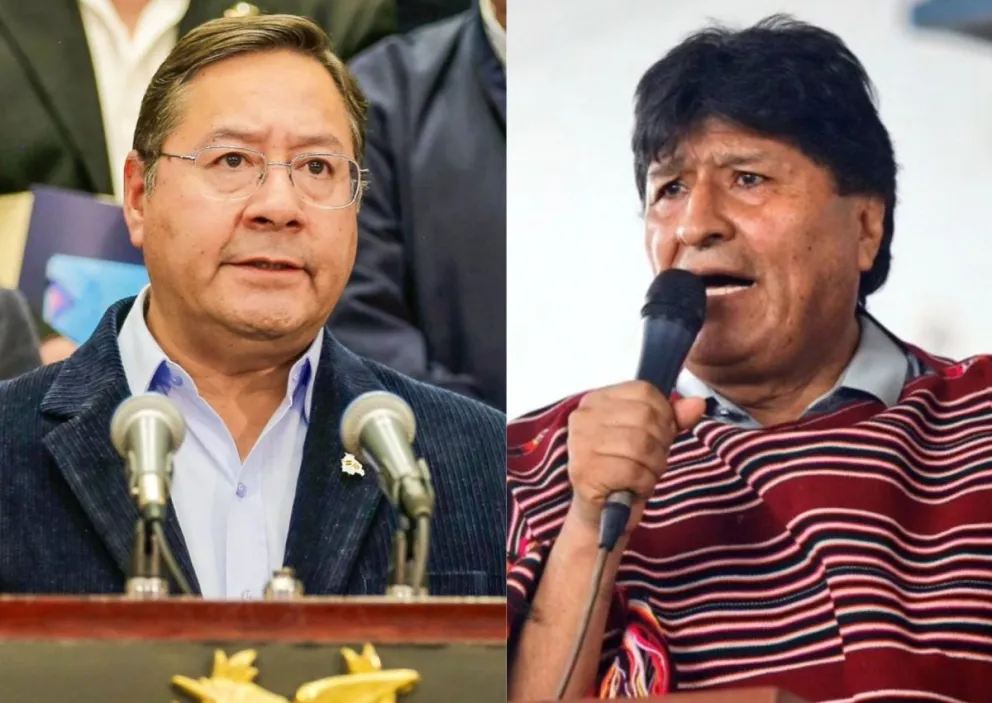Luis Arce y Evo Morales, en fotografías de archivo. Fotos: RRSS de ambos 