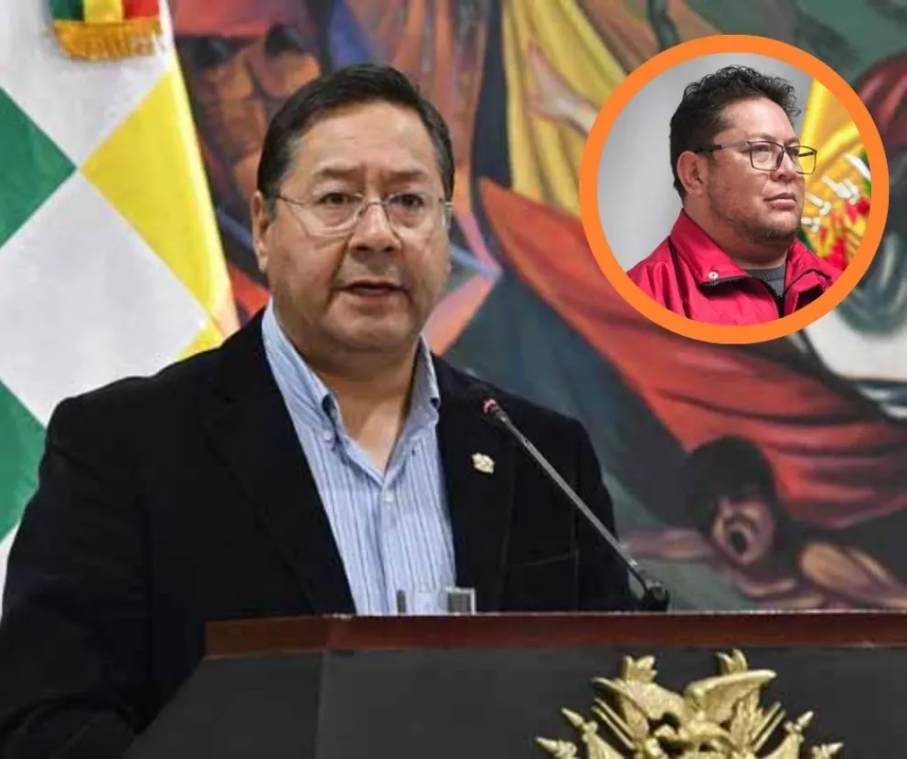 El presidente Luis Arce en una conferencia anterior. Foto: APG