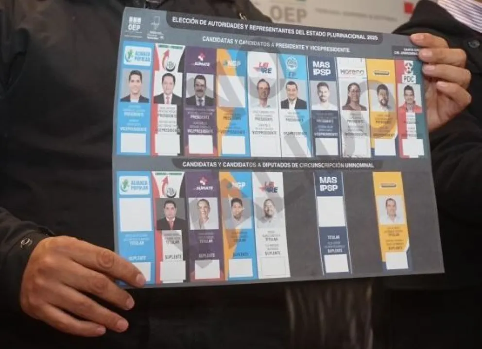 El diseño de la papeleta de sufragio, a probado por el TSE. Foto: Fuente Directa del OEP