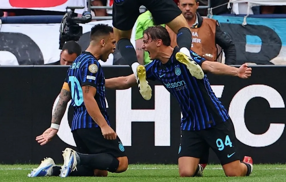 La celebración de los jugadores del Inter luego del primer gol. Foto: IM