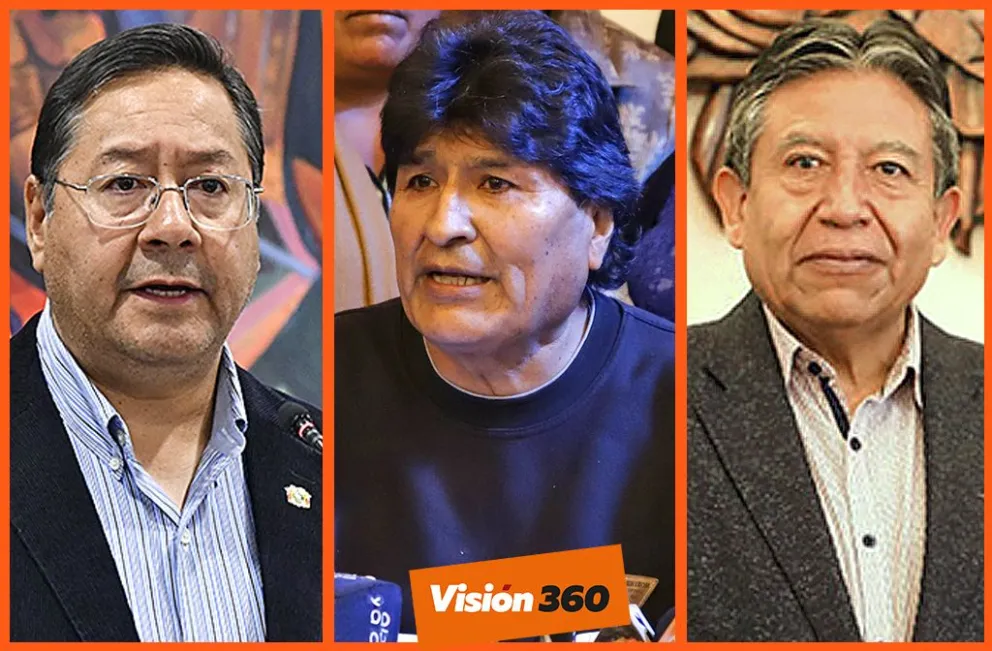 Arce, Morales y Choquehuanca. Fotos: APG y RRSS. Montaje: Visión 360 