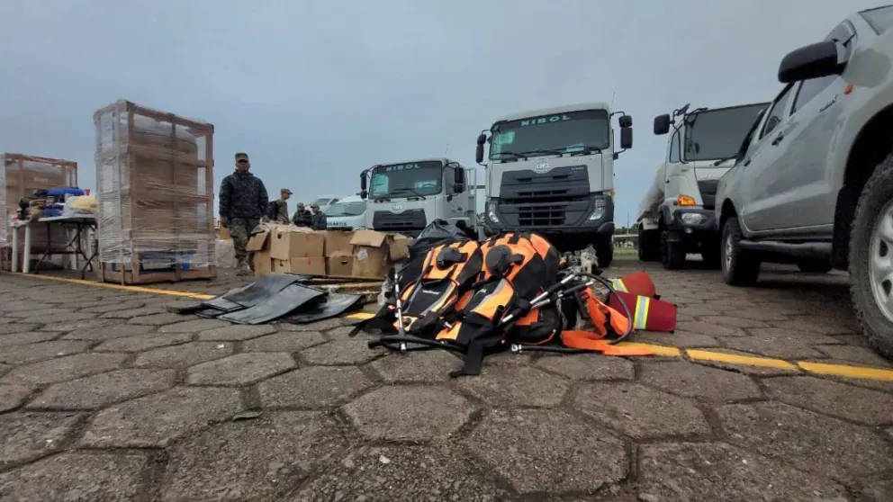 Parte del equipamiento contra incendios forestales. Foto: Ministerio de Defensa