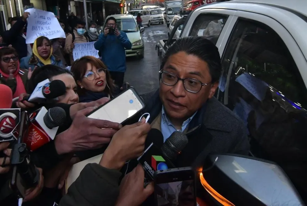 Iván Lima, este viernes en la fiscalía de La Paz. Foto: APG