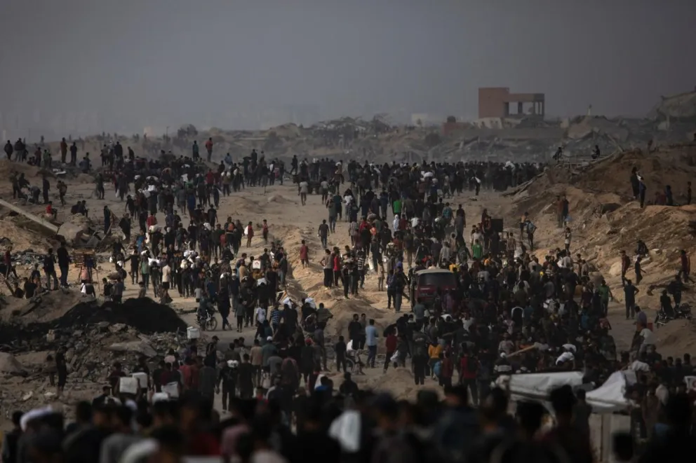 Imagen de refugiados palestinos en el oeste de Jabalia, el 22 de junio de 2025. Foto: EFE