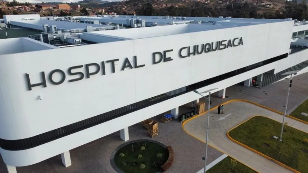 El hospital de Chuquisaca, donde estaba siendo atendido el gobernador. Foto: Captura de video