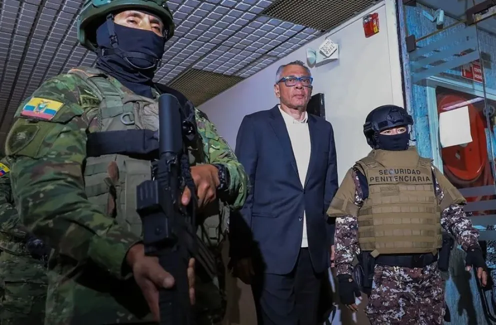EL exvicepresidente ecuatoriano Jorge Glas en el juicio donde lo condenaron, en Quito. Foto: EFE