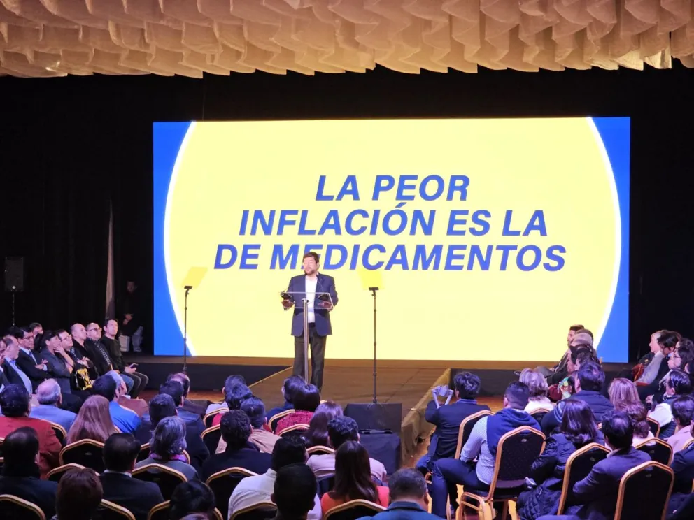 Doria Medina, durante la presentación de sus propuestas, el martes. Foto: Unidad 